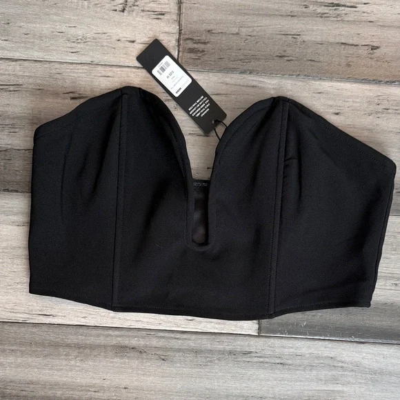 NWT Black Strapless Women's Top - Picture 1 of 5